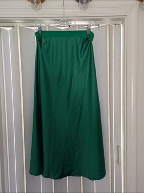 Women's Emerald Green A-Line Skirt Slip Style Sz L
